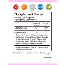 Load image into Gallery viewer, NOURISH | Breathe Easy Supplement with Lion's Mane, Tremella, Reishi, and Cordyceps Mushroom Extract | 120 Capsules